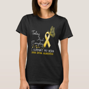 Camiseta Conciencia sobre Spina Bifida Apoyo a Mi Héroe Mar