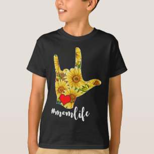 Camiseta Conciencia sorda ASL Rótulo Idioma girasol me enca