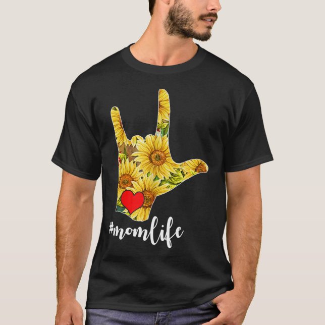 Camiseta Conciencia sorda ASL Rótulo Idioma girasol me enca (Anverso)