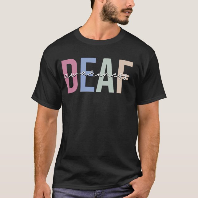 Camiseta Conciencia sorda Sordera Lenguaje de Rótulo americ (Anverso)