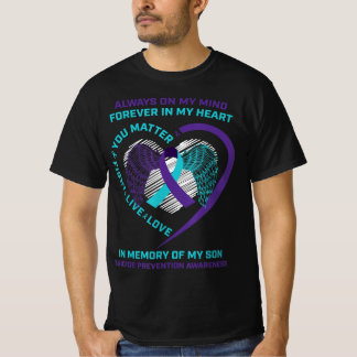 Camiseta Conciencia suicida en memoria de mi hijo, tú impor