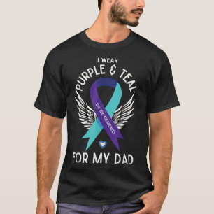 Camiseta Conciencia Suicida Que Uso Verde azulado Y Morado 