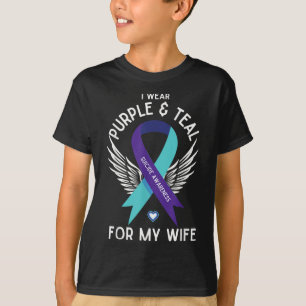 Camiseta Conciencia Suicida Que Uso Verde azulado Y Morado