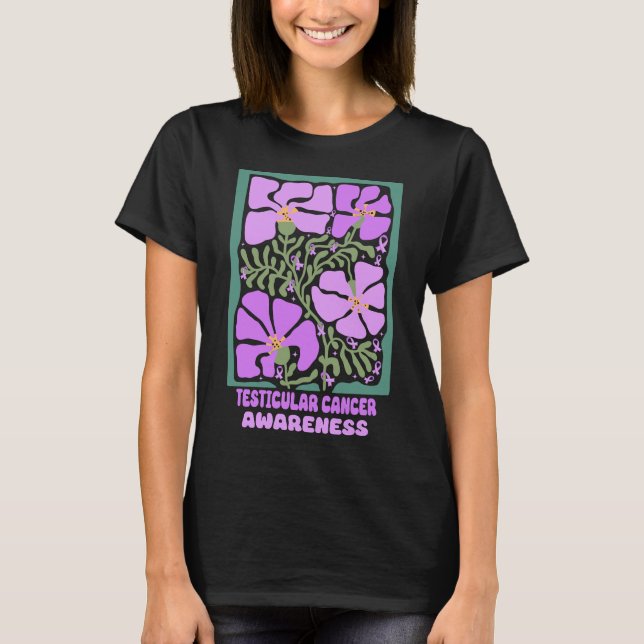 Camiseta Conciencia Testicular del cáncer Flor de Orquídea  (Anverso)