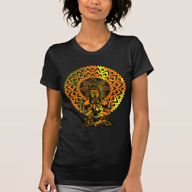 Camiseta Conciencia Tshirt Regalos Buddha YOGA Medición (Anverso)