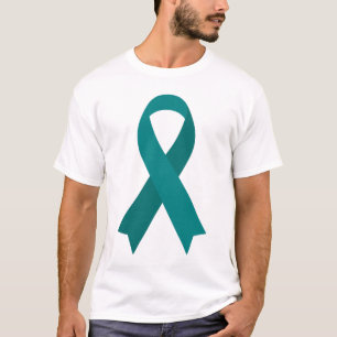 Camiseta Conciencia verde azulada sobre el cáncer de ovari