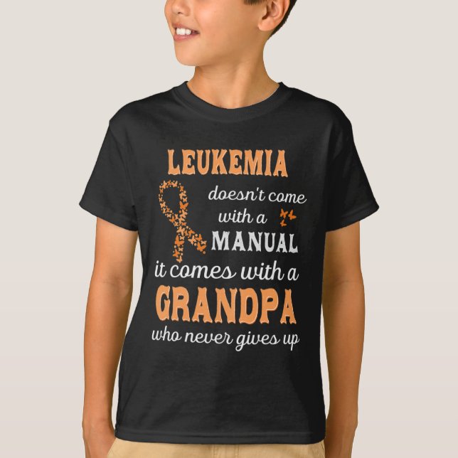 Camiseta Concienciación Abuelo Apoya a Guerrero de Leukemia (Anverso)