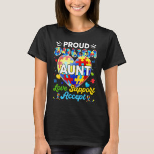 Camiseta Concienciación Autismo Orgulloso Tía Apoyo al Amor