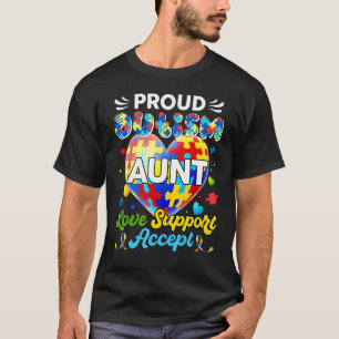 Camiseta Concienciación Autismo Orgulloso Tía Apoyo al Amor