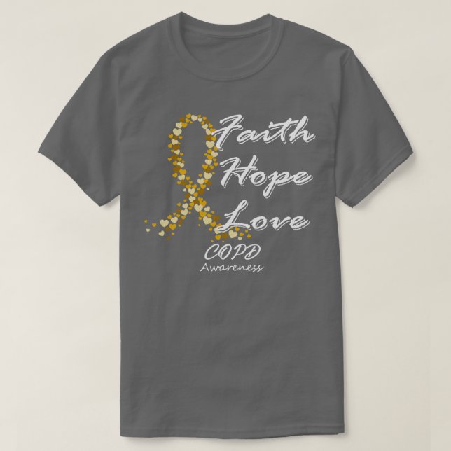 Camiseta Concienciación de la COPD Fe Esperanza Amor En Est (Diseño del anverso)