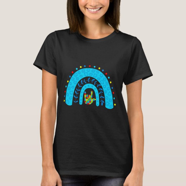 Camiseta Concienciación Lenguaje de Rótulo de amor rompecab (Anverso)