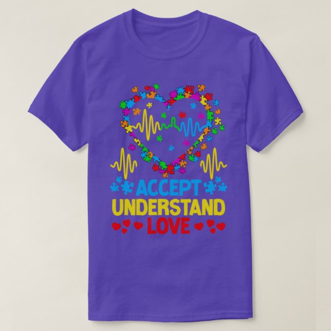 Camiseta Concienciación sobre autismo aceptar entender el a (Diseño del anverso)