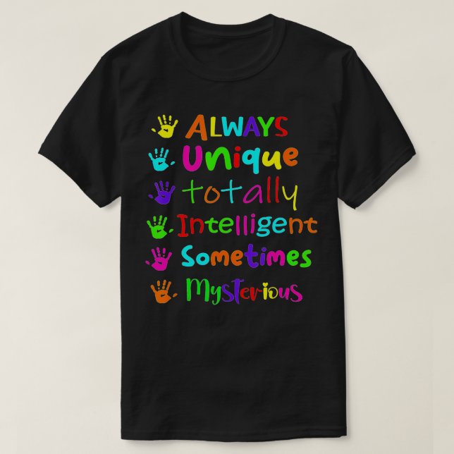 Camiseta Concienciación sobre autismo apoya a niños autista (Diseño del anverso)