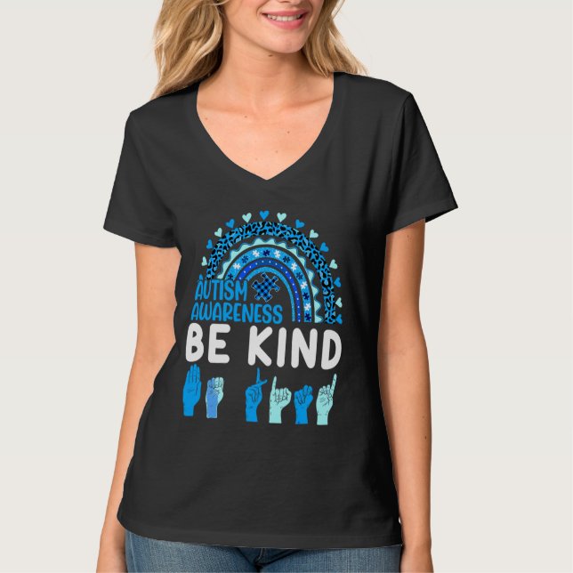 Camiseta Concienciación sobre autismo arcoiris Chica de muj (Anverso)