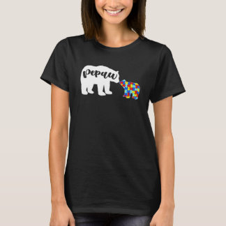 Camiseta Concienciación sobre autismo cutáneo Pepaw Bear fa