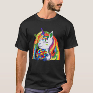 Camiseta Concienciación sobre autismo en Unicornio con amor