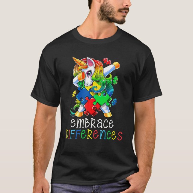 Camiseta Concienciación sobre autismo Gracioso Dabbing Unic (Anverso)