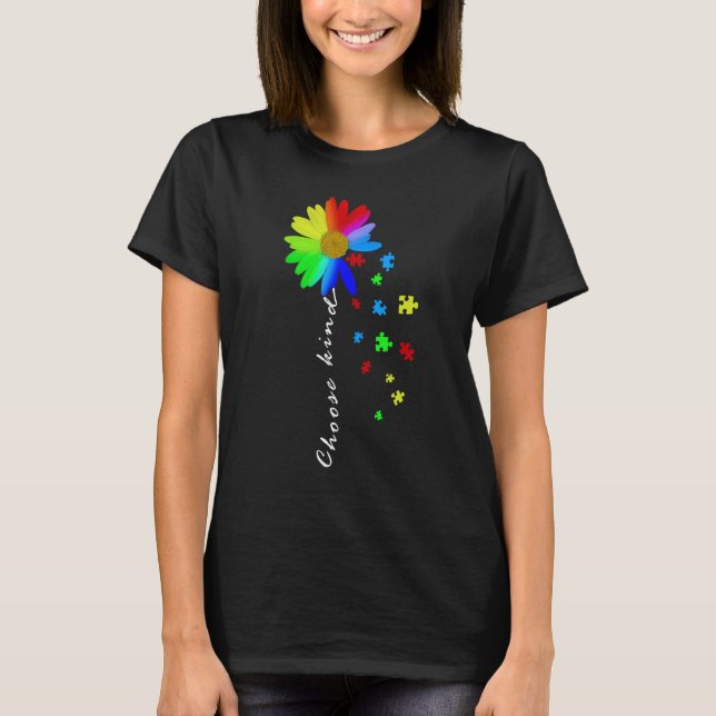 Camiseta Concienciación sobre autismo gráfico floral Mareo  (Anverso)