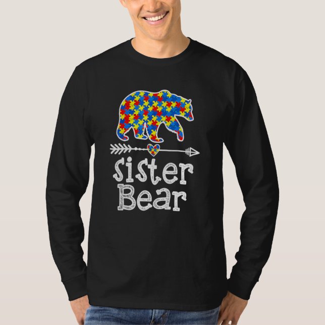 Camiseta Concienciación sobre autismo Hermana Bear Support  (Anverso)