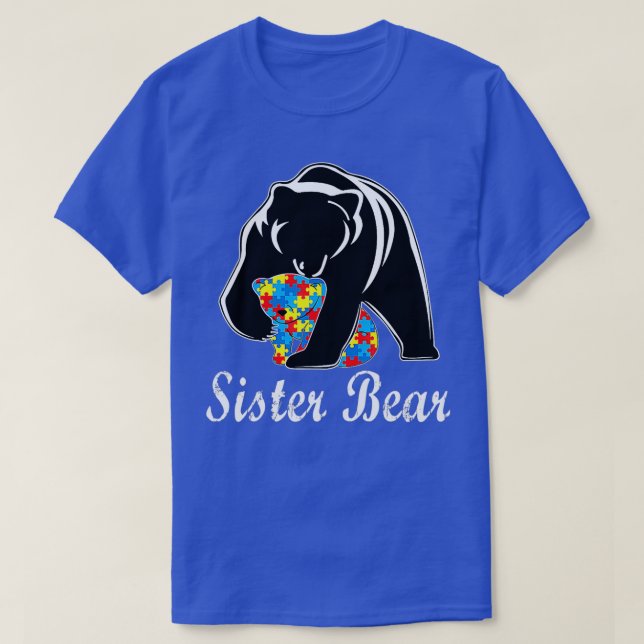 Camiseta Concienciación sobre autismo Hermana Bear Support  (Diseño del anverso)