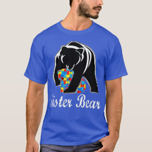 Camiseta Concienciación sobre autismo Hermana Bear Support 