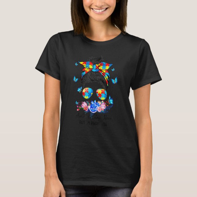 Camiseta Concienciación sobre autismo Mamá vida desordenada (Anverso)