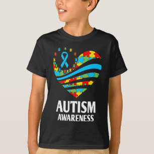Camiseta Concienciación sobre autismo Mujeres apoyo corazón