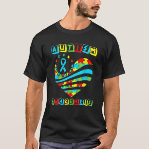 Camiseta Concienciación sobre autismo Mujeres apoyo corazón