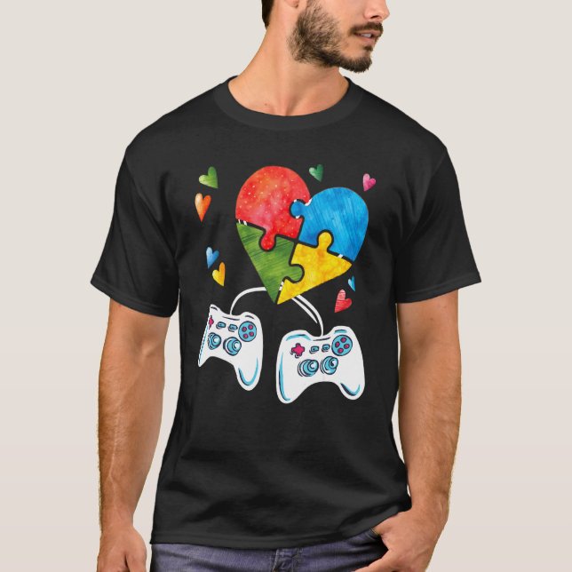 Camiseta Concienciación sobre autismo Niños videojuegos rom (Anverso)