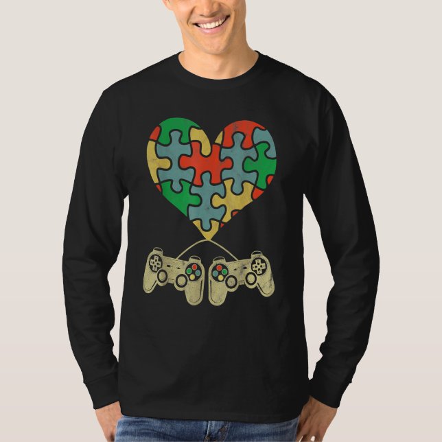 Camiseta Concienciación sobre autismo Niños videojuegos rom (Anverso)
