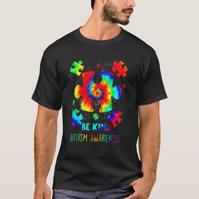 Camiseta Concienciación sobre autismo sea amable Puz Zle Pi (Anverso)