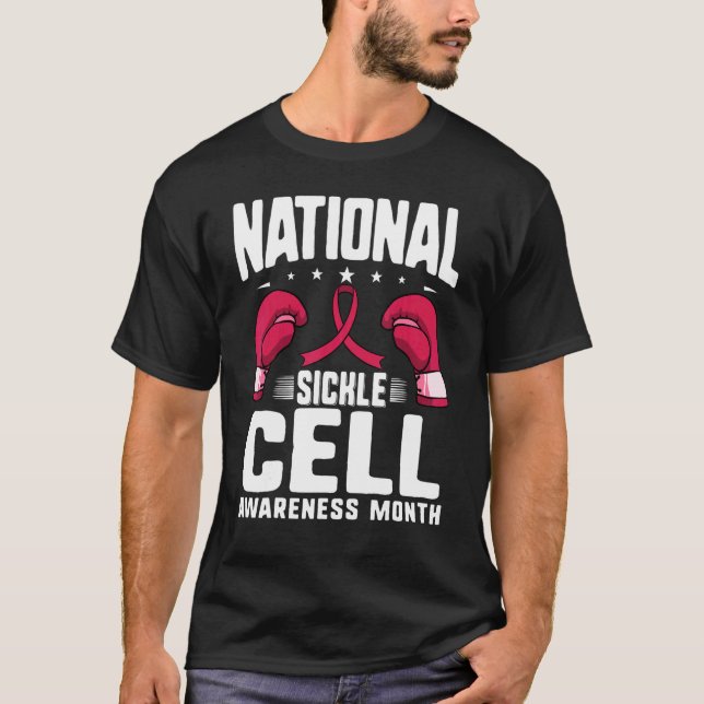 Camiseta Concienciación sobre células falciformes Cinta bor (Anverso)