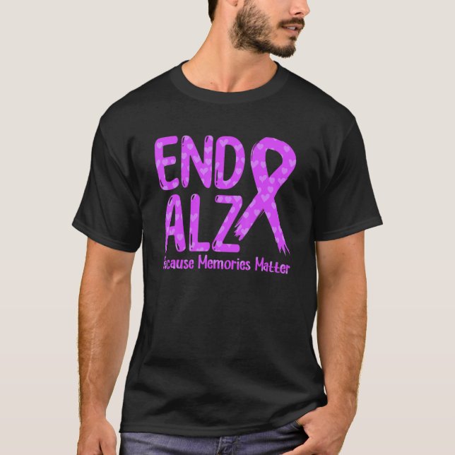 Camiseta Concienciación sobre el alzhéimer de la cinta mora (Anverso)