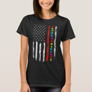 Camiseta Concienciación sobre el autismo 4 de julio, fuego 