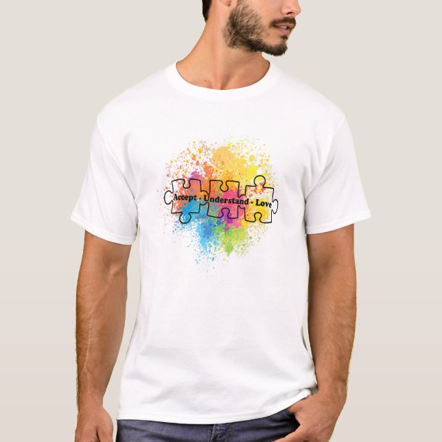 Camiseta Concienciación sobre el autismo aceptar entender e (Anverso)