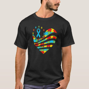 Camiseta Concienciación sobre el Autismo Corazón Apoyo Chic