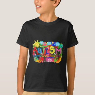 Camiseta Concienciación sobre el autismo de pincel Acepta C