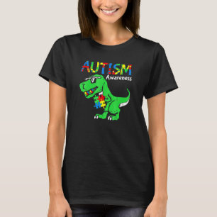 Camiseta Concienciación sobre el Autismo Dino Rompecabezas