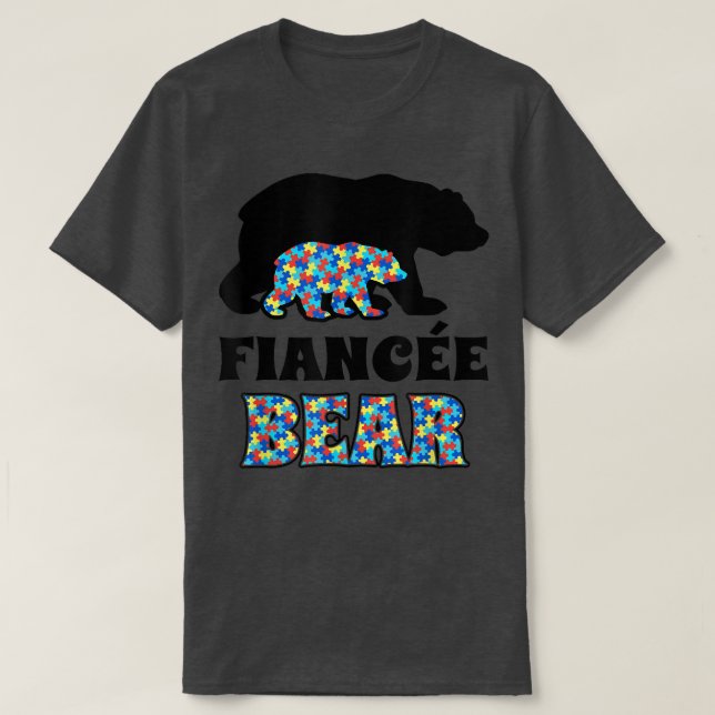 Camiseta Concienciación sobre el autismo en el oso fiancee (Diseño del anverso)