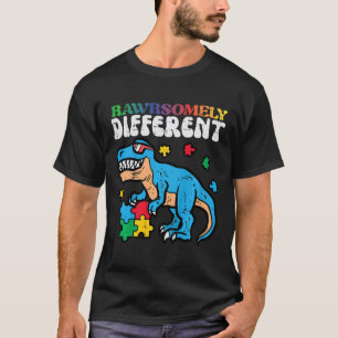 Camiseta Concienciación sobre el autismo infantil Dino Rawr