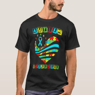 Camiseta Concienciación sobre el Autismo Mujeres Corazón Ap