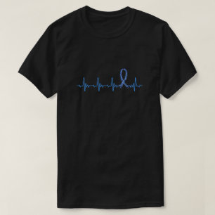 Camiseta Concienciación sobre el cáncer de colon Cinta az