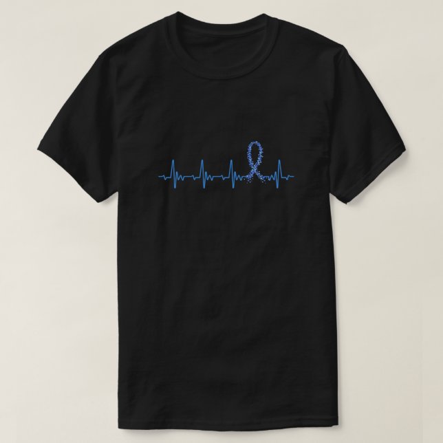 Camiseta Concienciación sobre el cáncer de colon Cinta azul (Diseño del anverso)