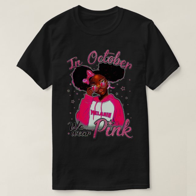 Camiseta Concienciación sobre el cáncer de mama Afroamerica (Diseño del anverso)