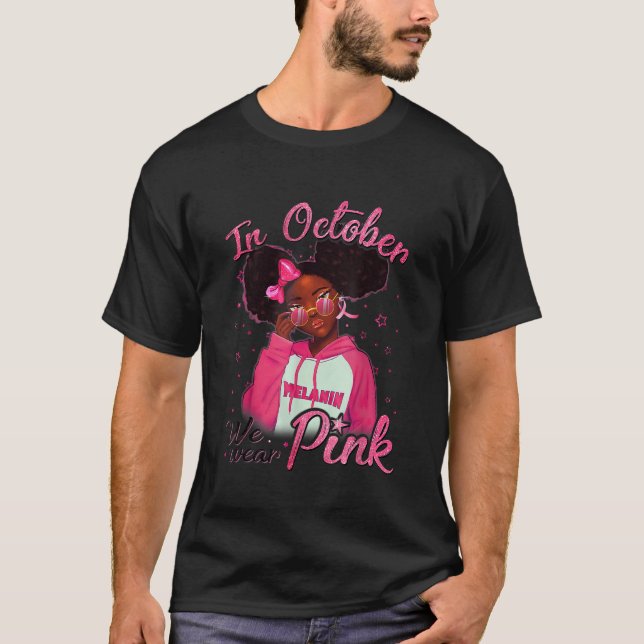 Camiseta Concienciación sobre el cáncer de mama Afroamerica (Anverso)