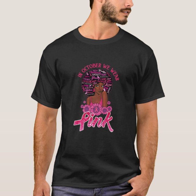 Camiseta Concienciación sobre el cáncer de mama Afroamerica (Anverso)