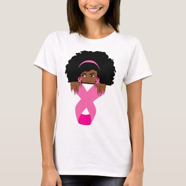 Camiseta Concienciación sobre el cáncer de mama afroamerica (Anverso)