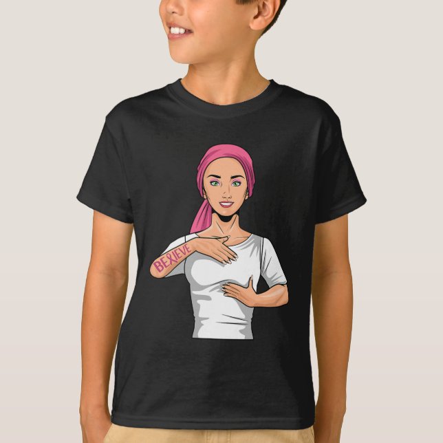 Camiseta Concienciación sobre el cáncer de mama en lengua d (Anverso)
