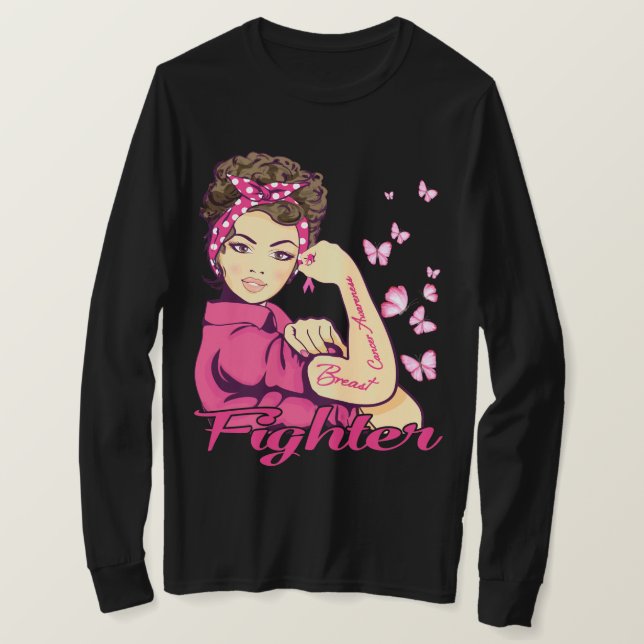 Camiseta Concienciación sobre el cáncer de mama Guerrero Te (Anverso del diseño)