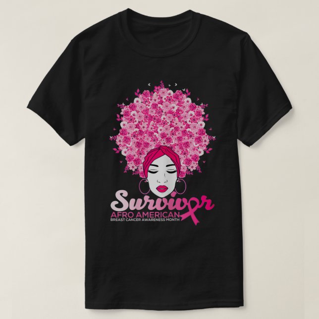 Camiseta Concienciación sobre el cáncer de mama para afroaf (Diseño del anverso)